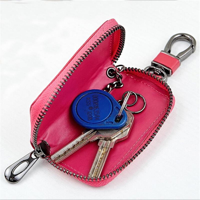Изображение товара: Брелок из натуральной кожи для мужчин и женщин, держатель для ключей, органайзер, сумка для ключей в машину, бумажник ключница, чехол для ключей, мини-сумка для карт