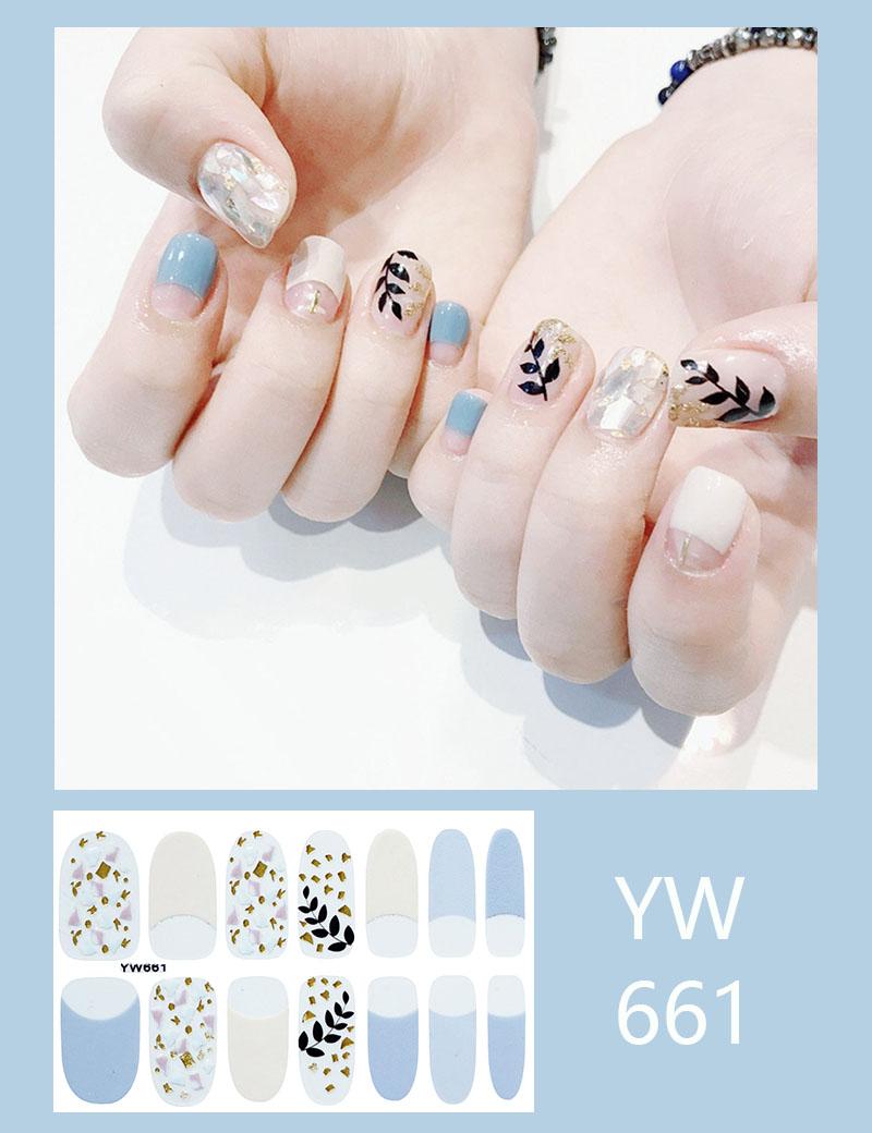 Изображение товара: 14 наконечников/лист, персонализированные блестящие наклейки для дизайна ногтей, самоклеящиеся полировочные полные обертывания для ногтей, самодельные украшения
