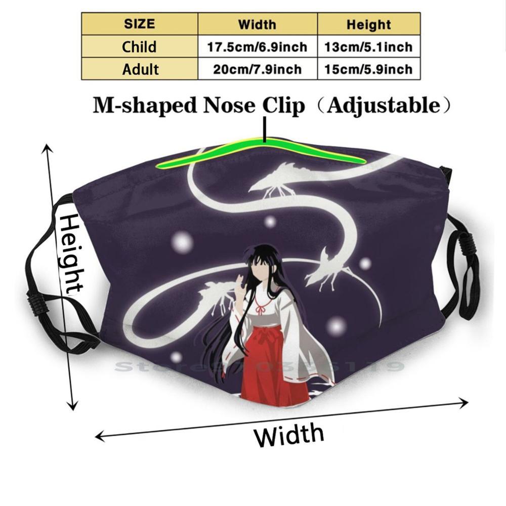 Изображение товара: Kikyo и ее душа скребки дизайн Пылезащитный фильтр моющаяся маска для лица дети Inuyasha Аниме Манга Kagome Sesshomaru японский