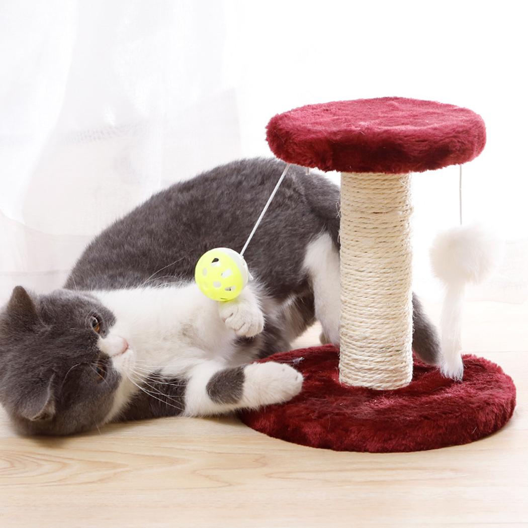 Изображение товара: Когтеточка для кошек, 2-уровневая кошачья Когтеточка с шариком и мышкой, Когтеточка для кошек