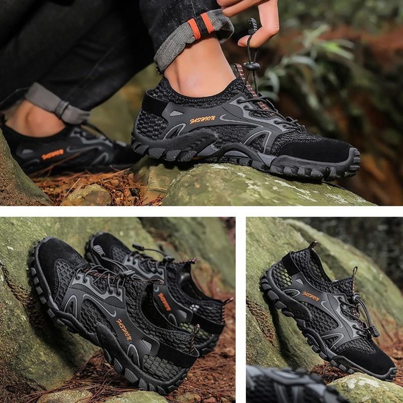Изображение товара: Дышащие сетчатые мужские тактические походные туфли, уличная Нескользящая прочная обувь для треккинга и скалолазания, мужские Сникерсы для восхождения
