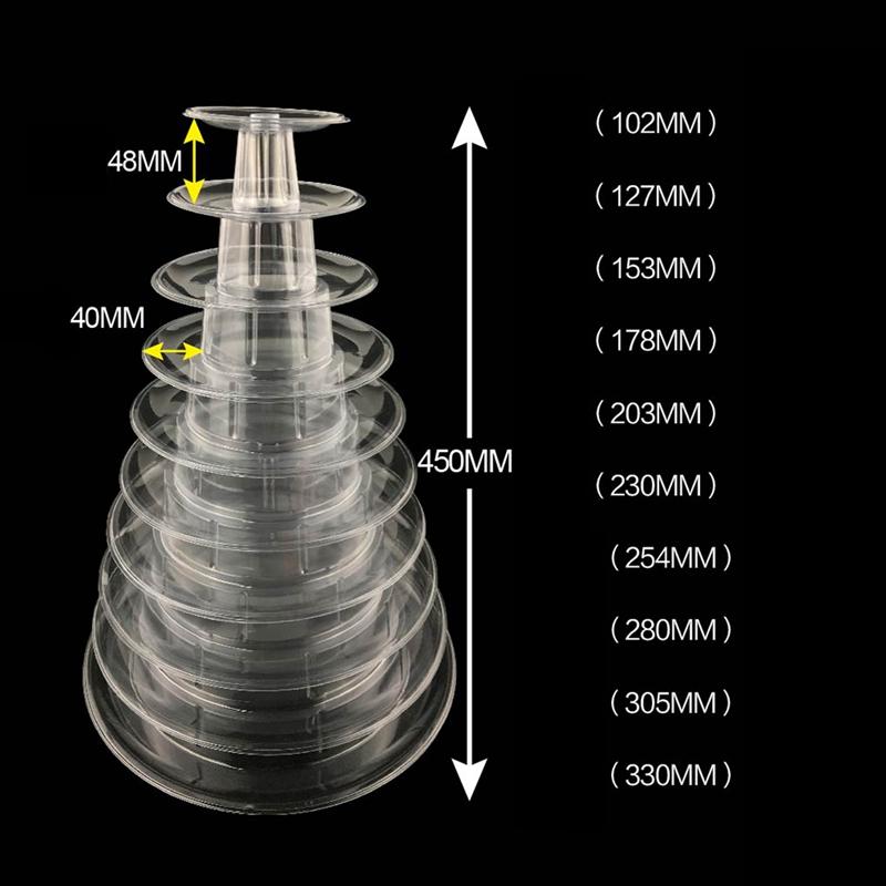 Изображение товара: 10 ярусов башня Макарон Дисплей Стенд Круглый торт стенд ПВХ Лоток День рождения Свадьба дисплей стойки украшения торта инструменты