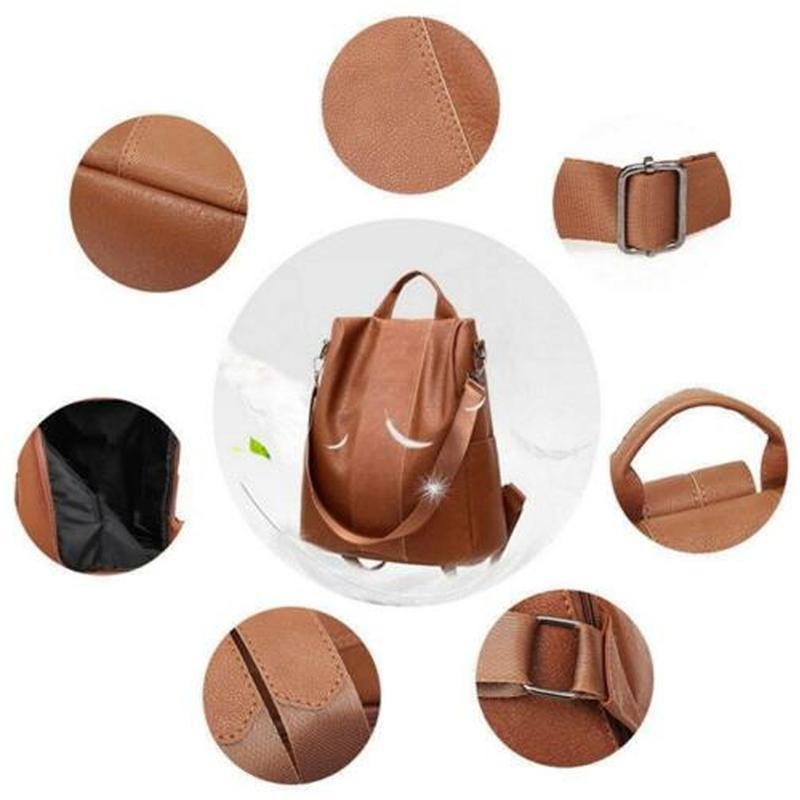 Изображение товара: Женский рюкзак из искусственной кожи с защитой от кражи, школьная сумка через плечо, модный дорожный органайзер, контейнер, чехол