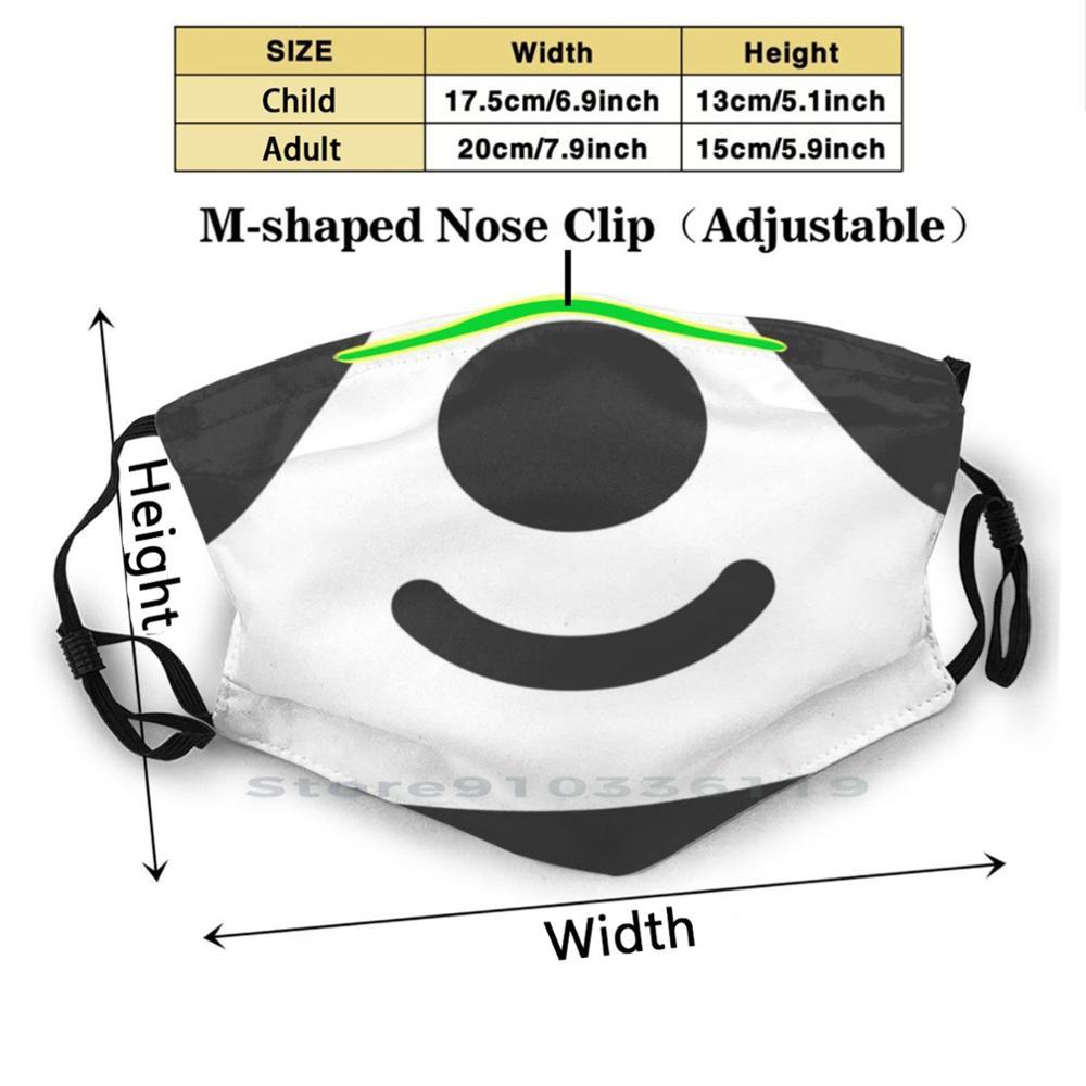 Изображение товара: Маска для лица многоразовая с фильтрами, милая забавная, черно-белая, с улыбкой, рот панды, головой панды, с животными