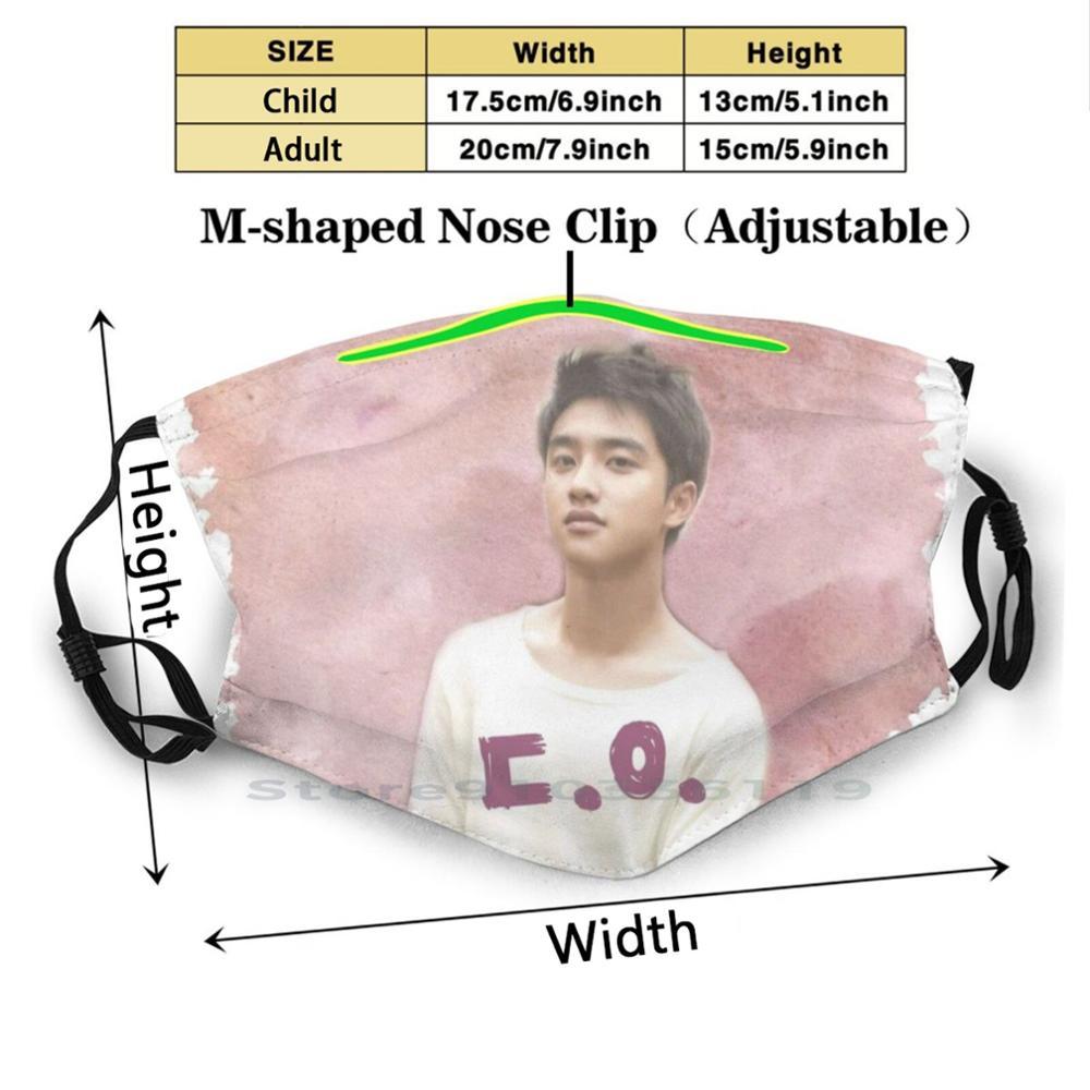 Изображение товара: Уважаемый D.O. Многоразовая детская маска для рта с фильтром Pm2.5 Kpop Suho Kim Junmyeon Kai Kim Jongin Chen Kim jongdaе Xiumin Kim