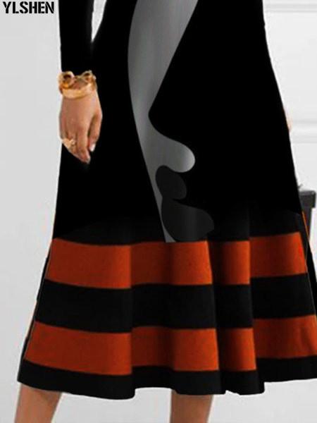 Изображение товара: Женское платье с принтом в африканском стиле, Модное Длинное Платье-макси с высоким воротником, Осенние вечерние платья в африканском стиле