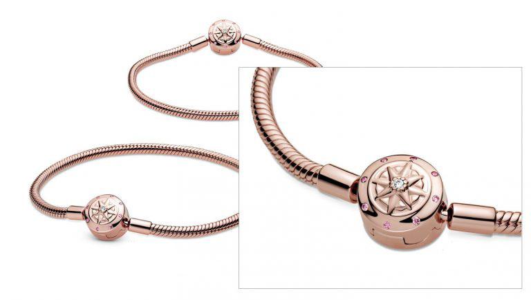 Изображение товара: 2020 осень новый 925 стерлингового серебра браслет из розового золота компас пряжки змея цепи браслеты для женщин подарок на день рождения