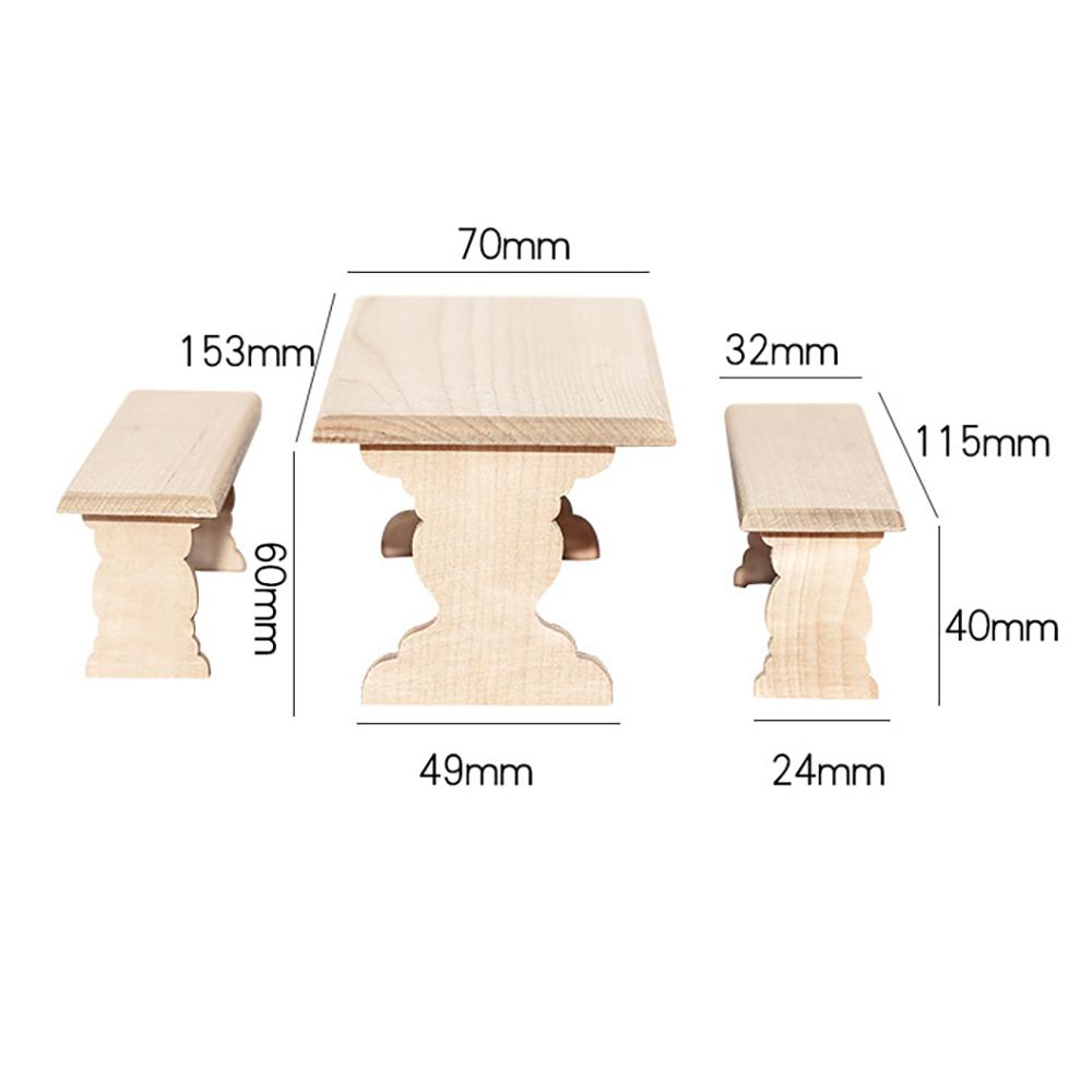 Изображение товара: 1/12 Миниатюрные аксессуары для кукольного домика, набор мини-деревянных стульев для стола, модель имитации мебели, игрушки для украшения кукольного домика ob11
