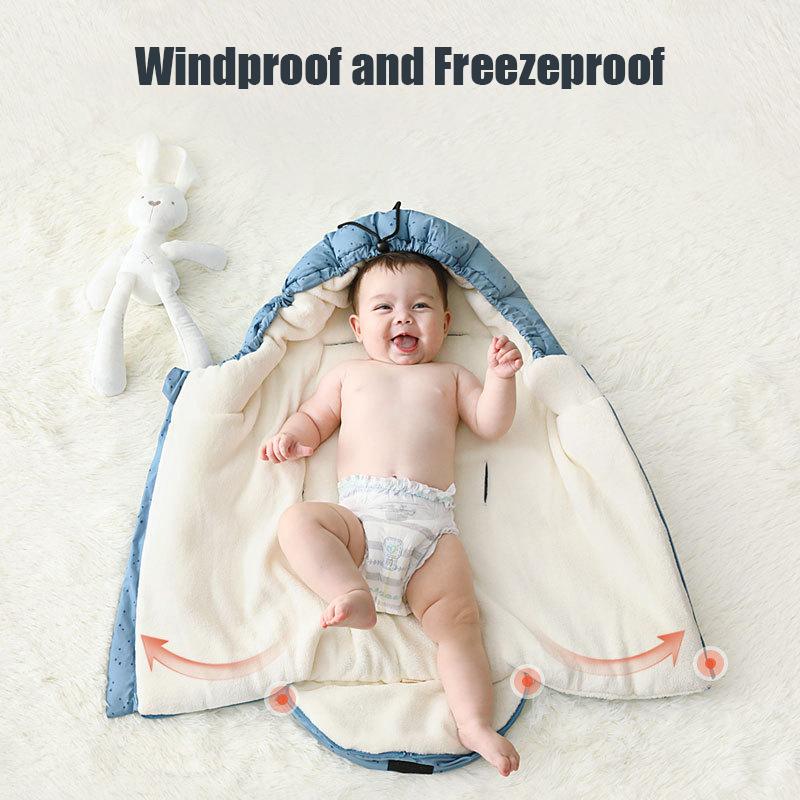 Изображение товара: Спальный мешок для новорожденных, кокон на зиму, теплый, вельветовый, непромокаемый, сумка для пеленания, для коляски, 6 м