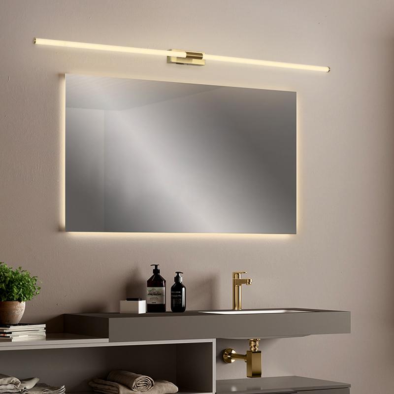 Изображение товара: Современное зеркало светодиодное освещение зеркала в ванной золото туалетный столик в спальню лампа Входное зеркало для Холла освещение 360 градусов свет