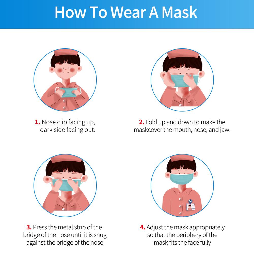 Изображение товара: Маска для рта маска для лица одноразовая маска 10/50/100 шт. 3 цвета Защитная маска 3-слойная Нетканая маска