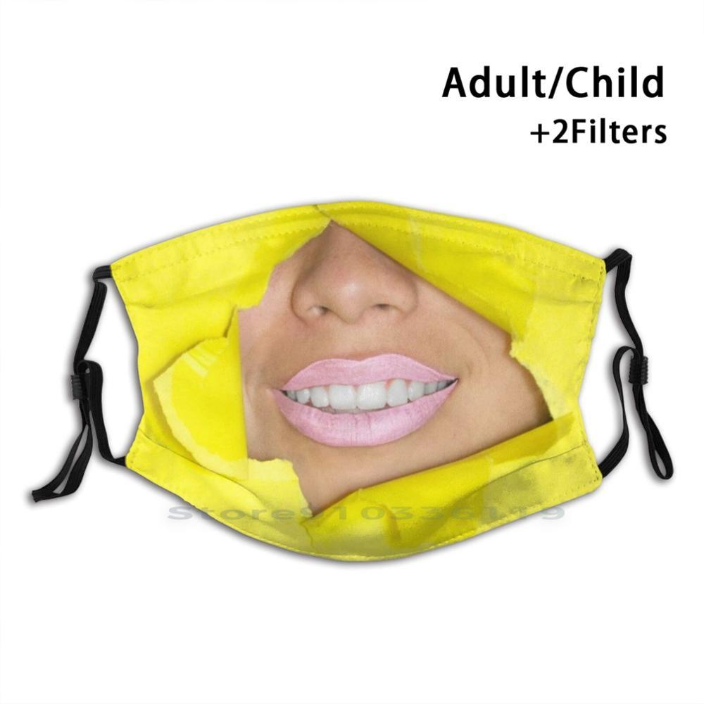 Изображение товара: Желтый рот губы дизайн Пылезащитный фильтр смываемая маска для лица дети желтые губы рот