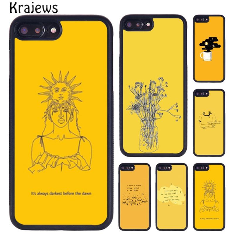 Изображение товара: Чехол для телефона с изображением эстетических иллюстраций желтого цвета для iPhone X XR XS 11 12 13 Pro MAX 5 6 6S 7 8 Plus Samsung Galaxy S8 S9 S10