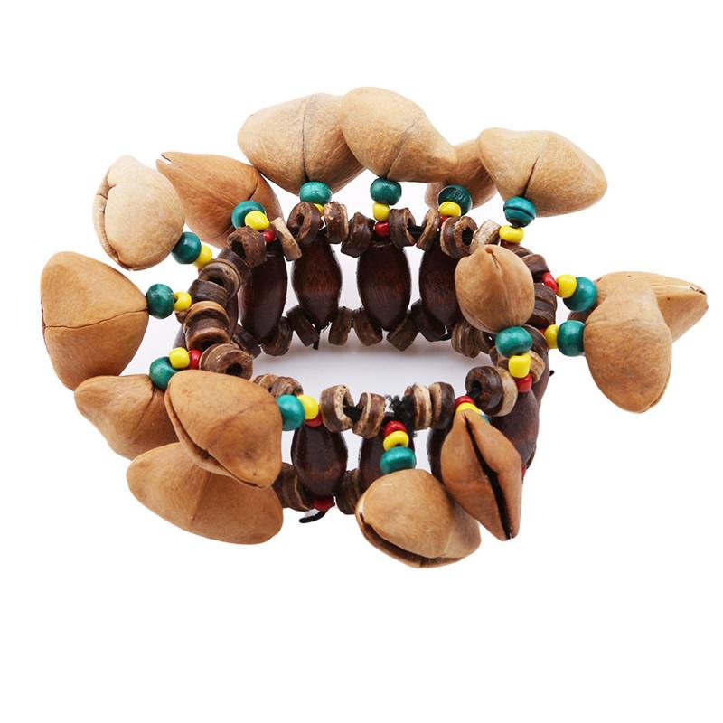 Изображение товара: Браслет ручной работы с орехами и ракушками, Колокольчик для Djembe, Африканский барабан, ударные аксессуары для Конга, детские игрушки