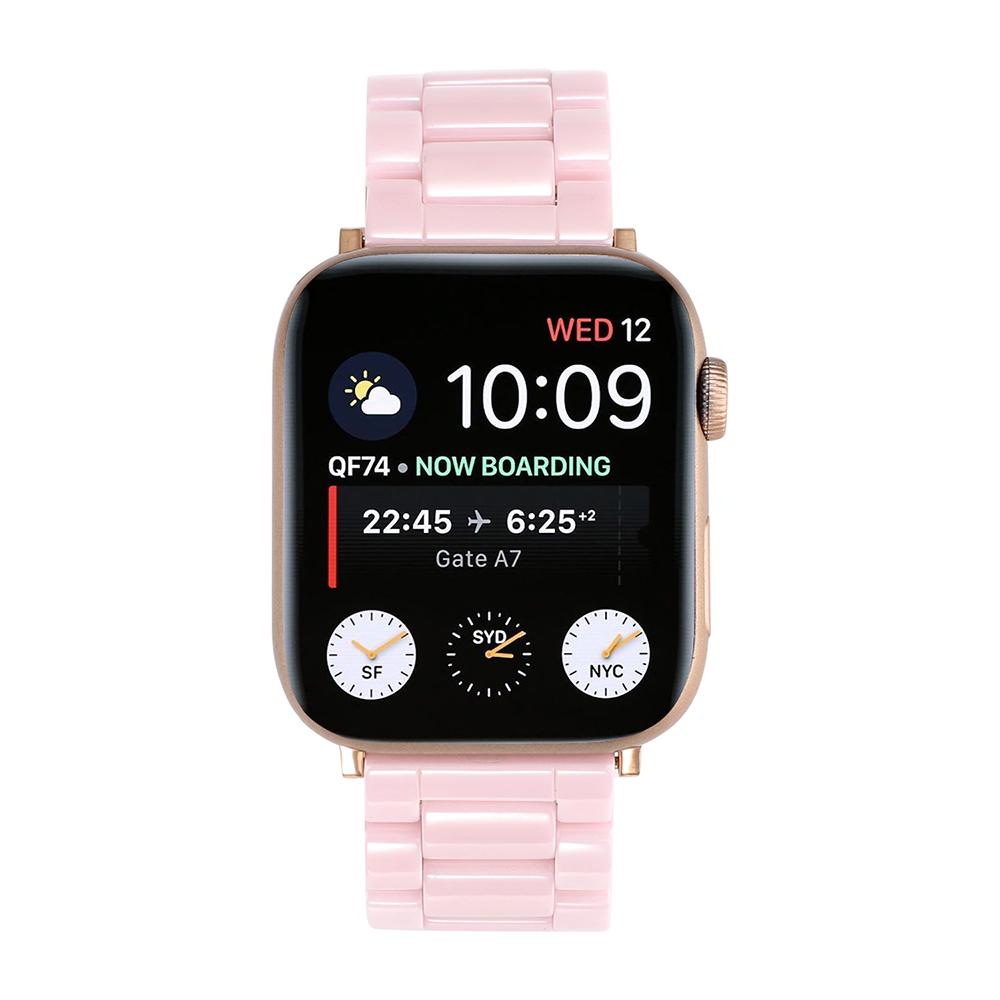 Изображение товара: Гладкий керамический браслет для Apple Watch Band Series 5, 4, 3, 2, 1, ремешок для iWatch 40 мм, 38 мм, 42 мм, 44 мм, черный/белый/розовый ремешок