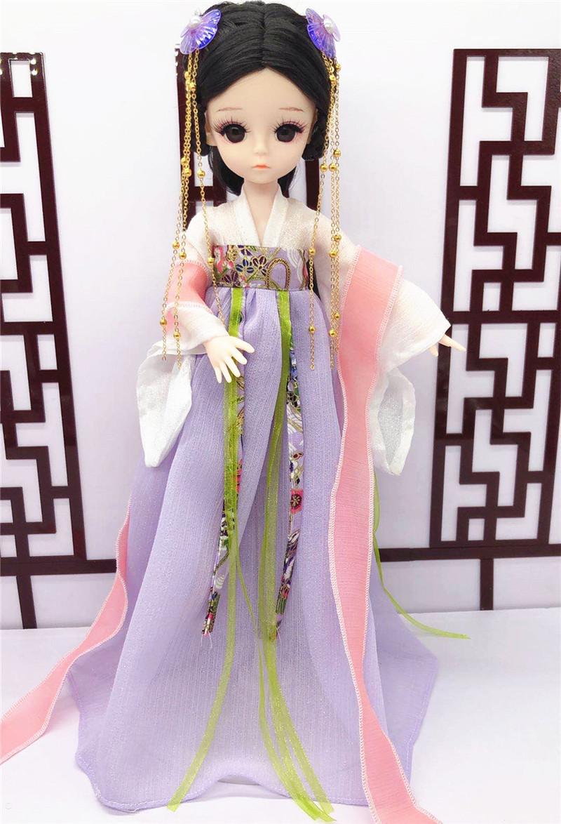Изображение товара: Новая кукла 28 см Bjd 4D очки в китайском стиле Тан Дворцовая одежда шарнирная Подвижная кукла-платье игрушка для девочек детский подарок на день рождения