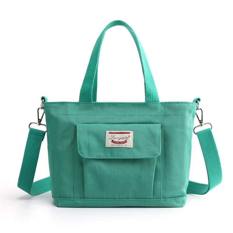 Изображение товара: Модная водонепроницаемая сумка через плечо, сумка-портфель с верхней ручкой, Женская нейлоновая сумка на плечо, сумка-мессенджер с несколькими карманами на молнии