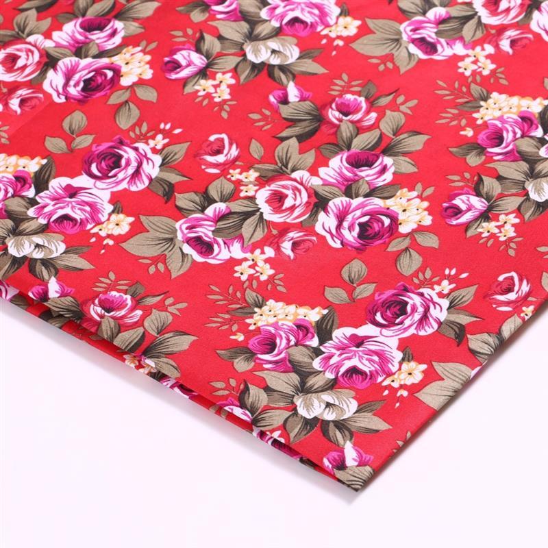 Изображение товара: Полиэфирная ткань с цветочным принтом, 50*150 см, праздничная цветочная ткань для изготовления багажной скатерти, ювелирных изделий
