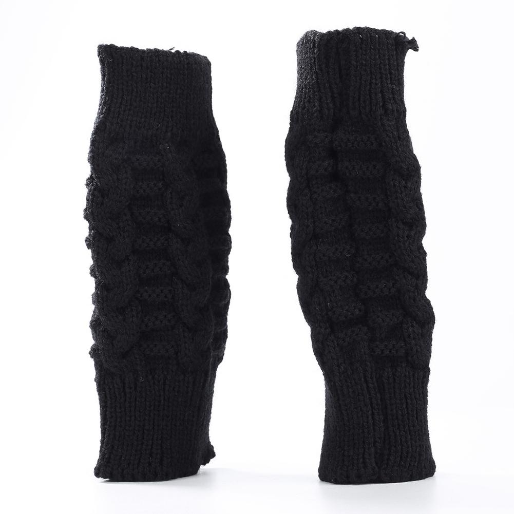 Изображение товара: Женские модные зимние и осенние перчатки, эластичные однотонные теплые длинные митенки без пальцев, вязаные мягкие перчатки, 8 цветов, s