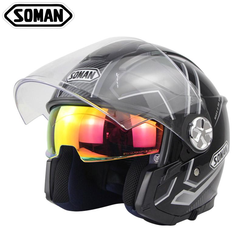 Изображение товара: Высококачественные шлемы для мотоцикла SOMAN с открытым лицом Casco SM519-S