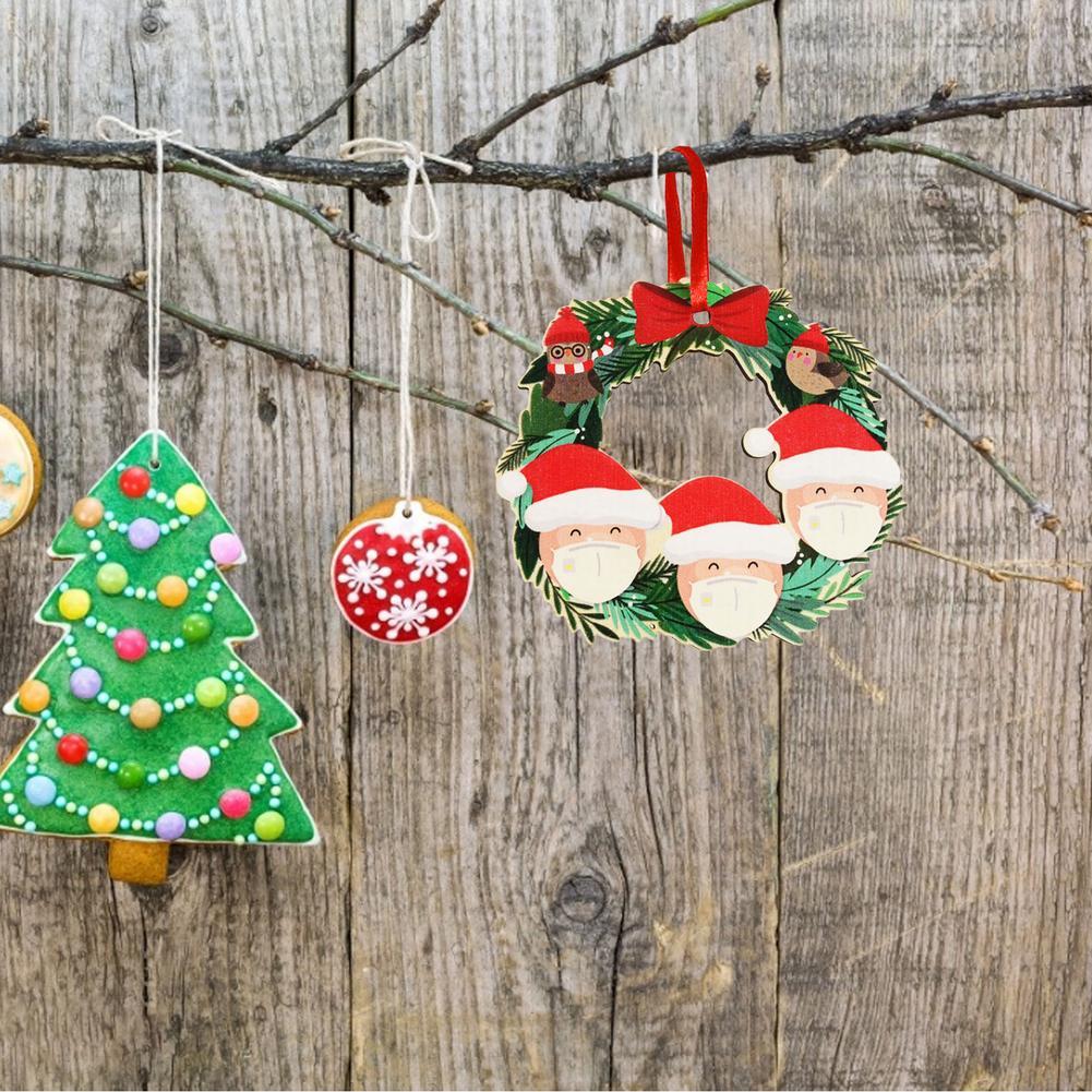 Изображение товара: 2020 деревянный кулон Санта-Клаус, персонализированный кулон с именем семьи «сделай сам», благословение, Рождественская елка, подвесной подарок, выжившая семья