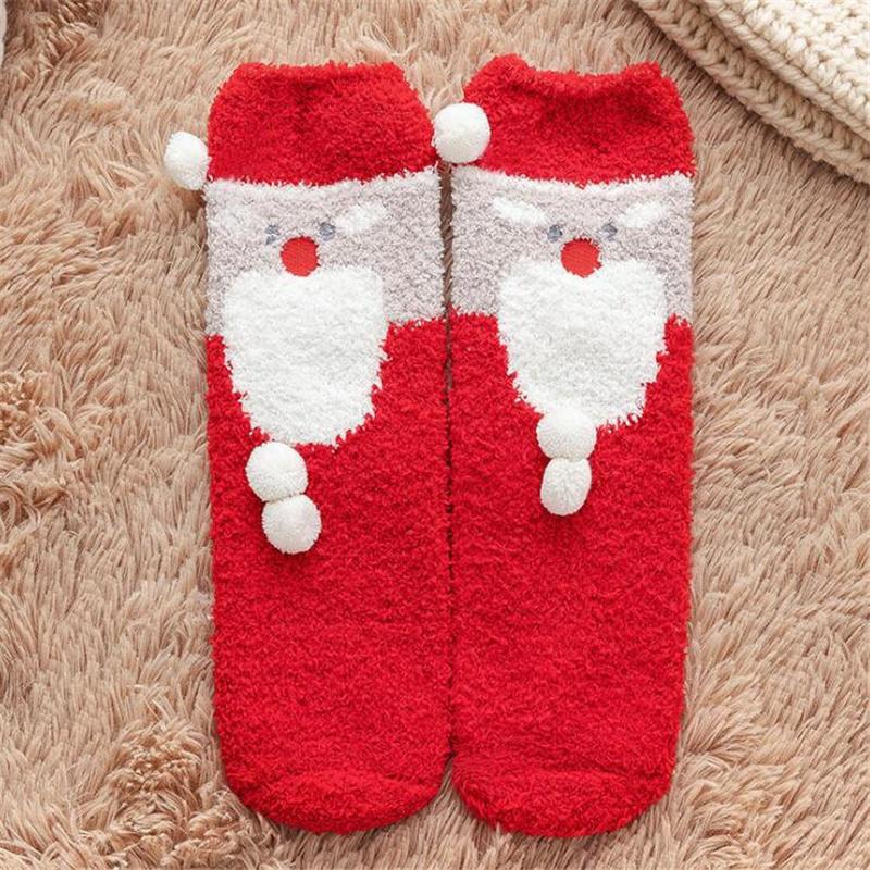 Изображение товара: Теплые женские носки, полосатые 3D носки, осенне-зимние стильные Рождественские Зимние носки для женщин, милые женские носки