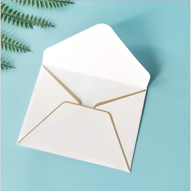 Изображение товара: Корейский Креативный дизайн для вас, 10 шт./лот, маленькая бронзовая открытка с золотым краем, конверт, маленькая открытка, украшение, сообщение