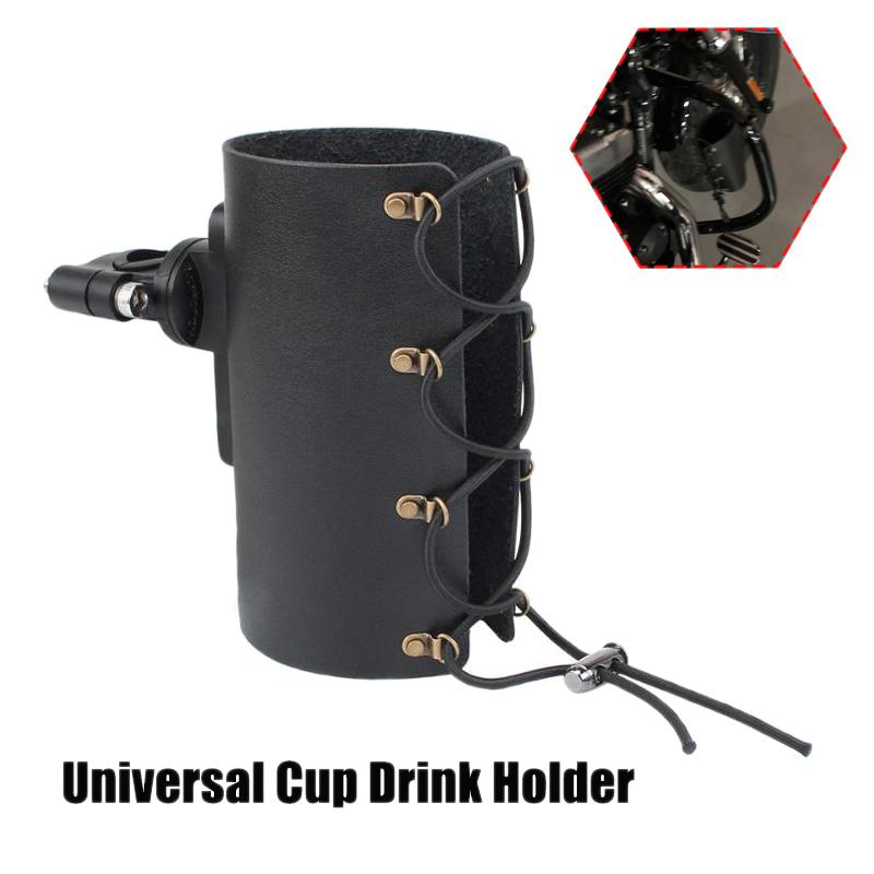 Изображение товара: Универсальный держатель для напитков, кожаный регулируемый держатель для напитков с поворотом на 360 ° для мотоцикла, велосипеда UTV 22-28 мм, руль