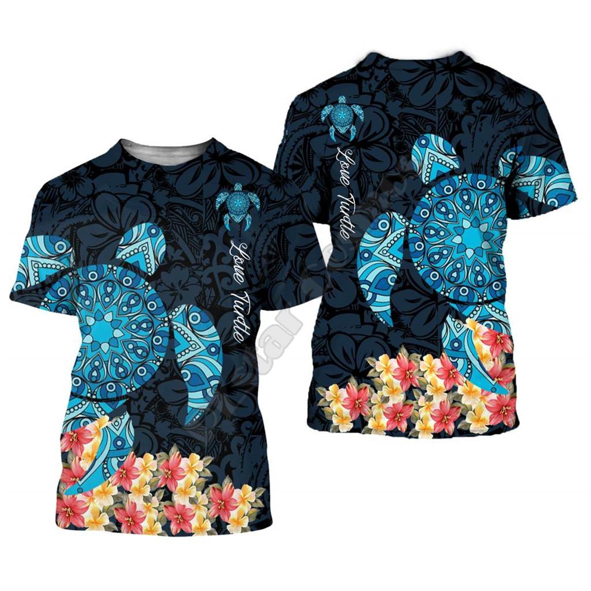 Изображение товара: Футболка в стиле Харадзюку для мужчин и женщин, модные шорты с 3D-принтом животных, голубого сердца, черепахи, рукава, топы