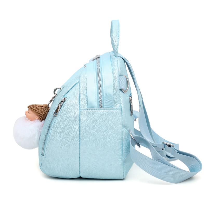 Изображение товара: Женские сумки-ракушки ярких цветов, мини-рюкзак для девочек, дорожный рюкзак из мягкой искусственной кожи розового цвета, милые школьные ранцы для девочек-подростков, рюкзак