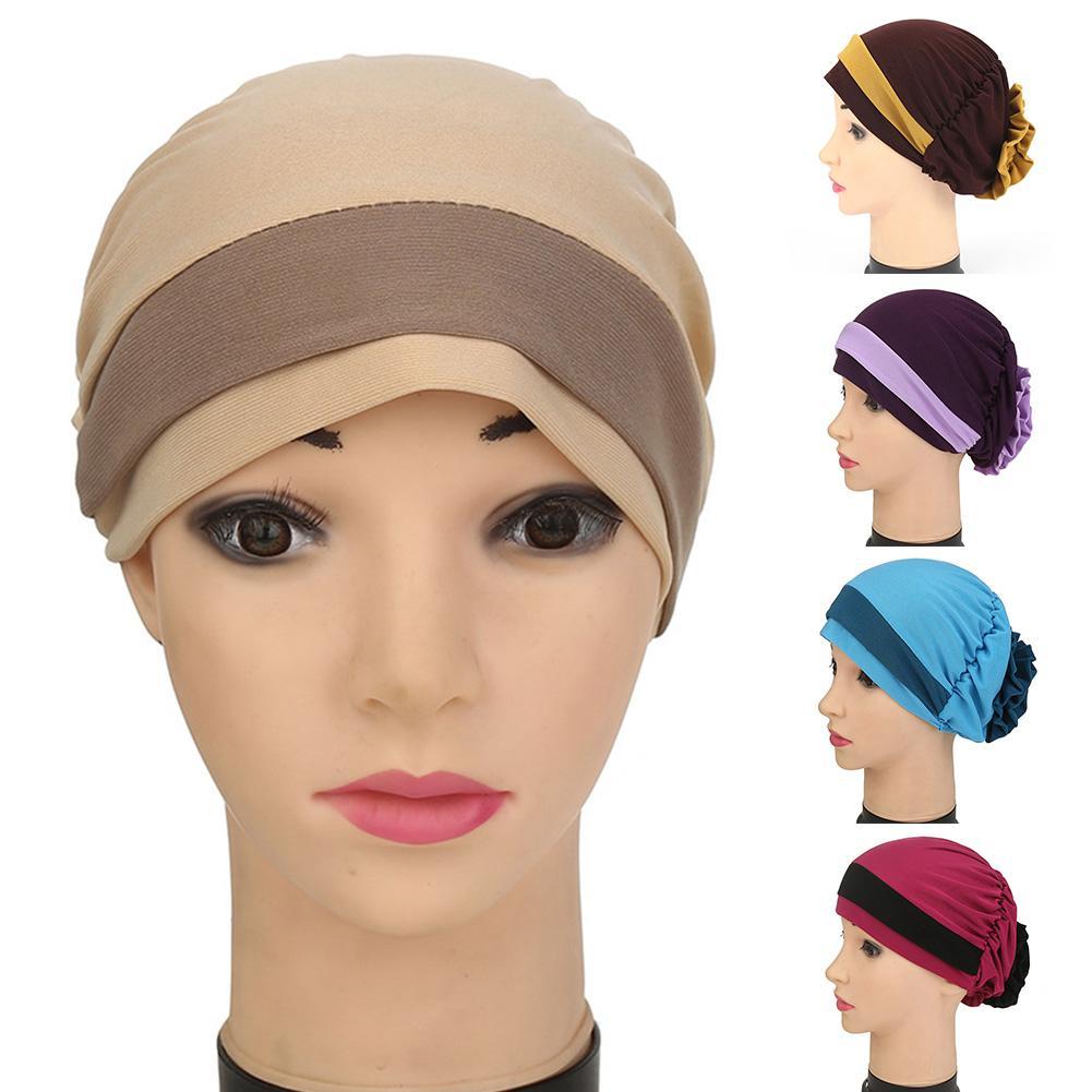 Изображение товара: Головные уборы Turbante, хиджаб, Новые мусульманские шифоновые головные уборы, шапка для выпадения волос, мусульманский шарф, хиджаб
