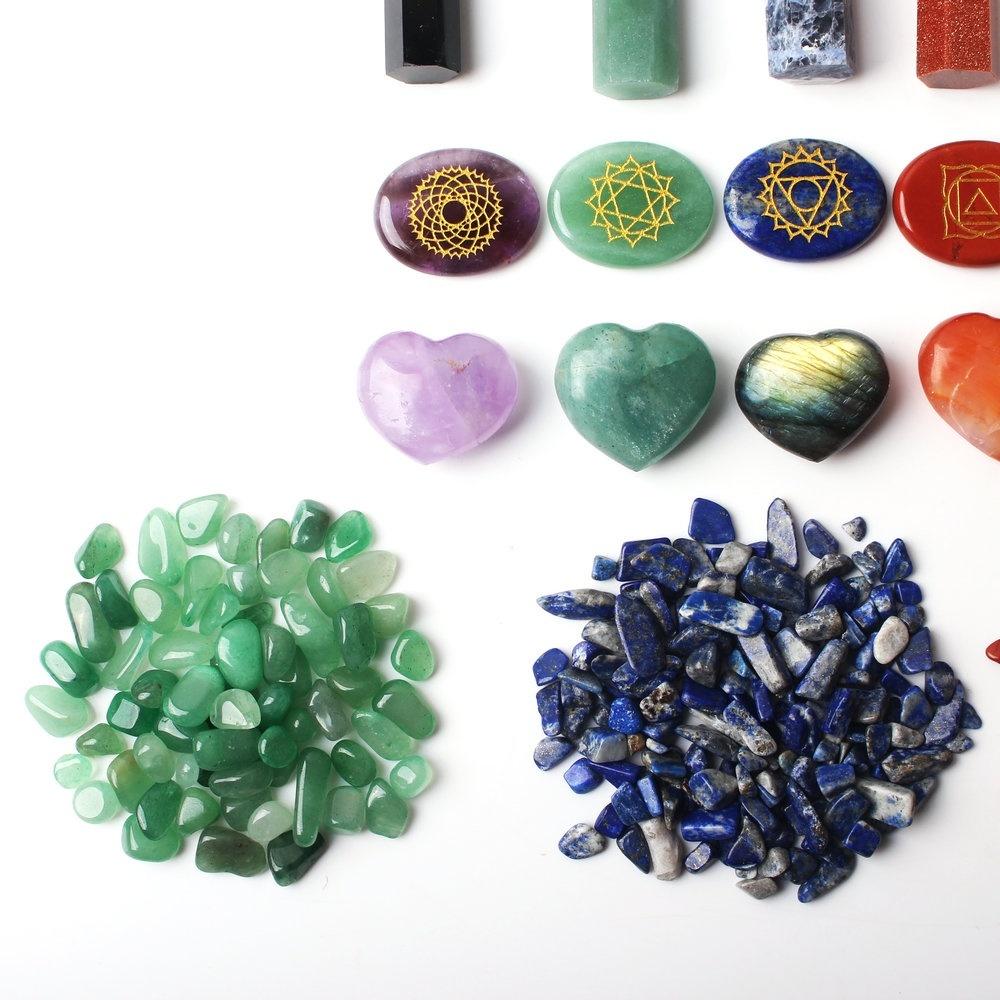 Изображение товара: 7 кристаллов для исцеления чакр, натуральные драгоценные камни, кристалл, палочка, символ чакры, балансирующие камни, упавший камень, сердце, декор рейки