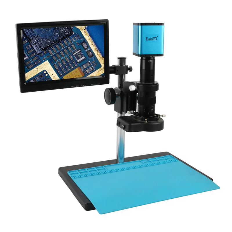 Изображение товара: Цифровой микроскоп SONY Sensor IMX185, камера 1080P HDMI, 180X зум-объектив, комплект электронного микроскопа + 144 светодиодных кольцесветильник к + рабочий коврик