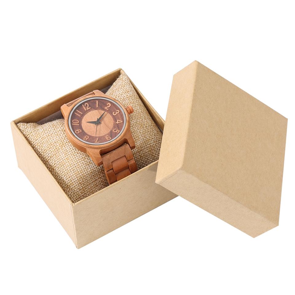 Изображение товара: Часы reloj hombre с арабскими цифрами, полностью деревянные часы, повседневные кварцевые наручные часы с регулируемым деревянным ремешком, мужские часы с браслетом и застежкой