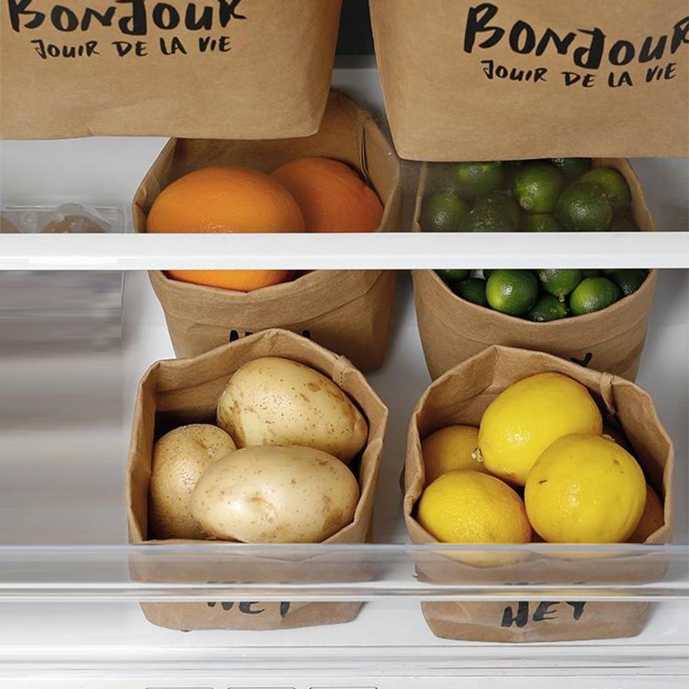 Изображение товара: Кухонный Органайзер, пакет из крафт-бумаги, контейнер для фруктов и хлеба, моющийся контейнер для хранения без отходов, износостойкий цветочный горшок