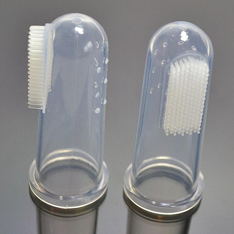 Изображение товара: Прозрачная безопасная Силиконовая зубная щетка для новорожденного ребенка, Прорезыватель для зубов с коробкой для младенцев, инструмент для чистки мягких зубов