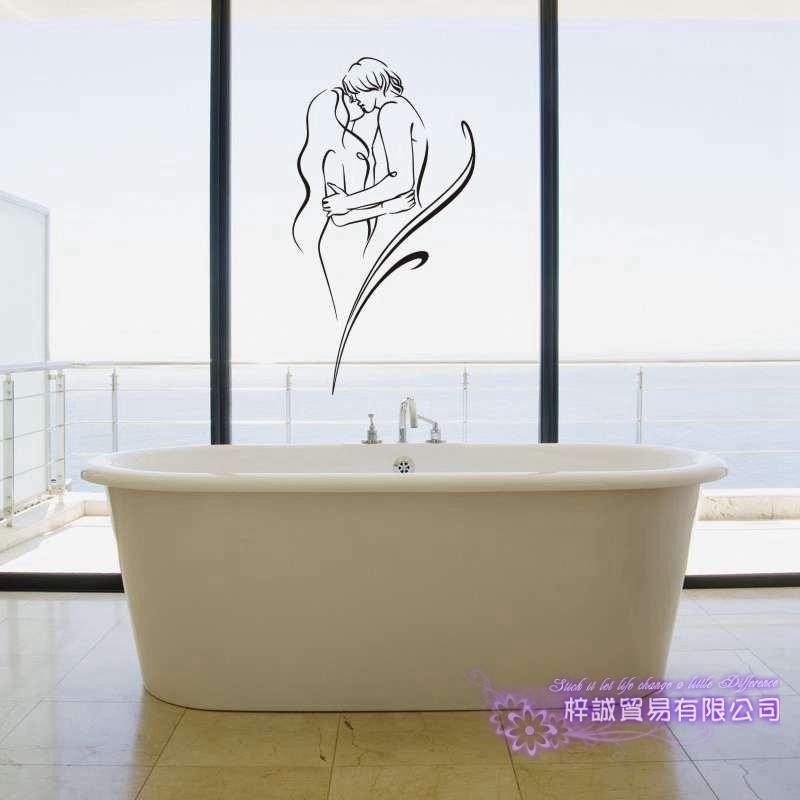 Изображение товара: Naked Couple стикер на стену для ванной комнаты, украшения дома, виниловые наклейки, сексуальная Наклейка на стену для девочек