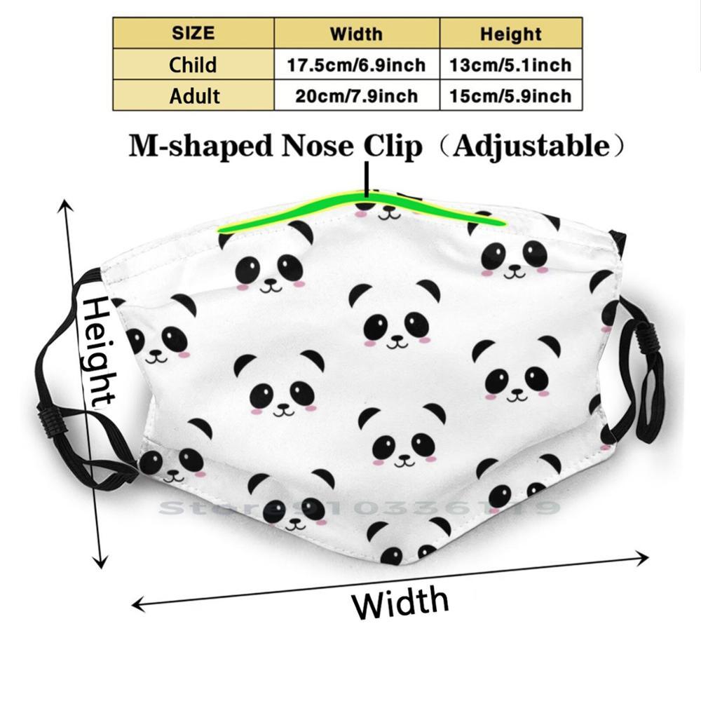 Изображение товара: Милая многоразовая маска с пандой для лица с фильтрами для детей, милая панда, ленивая Милая Детская милая улыбка