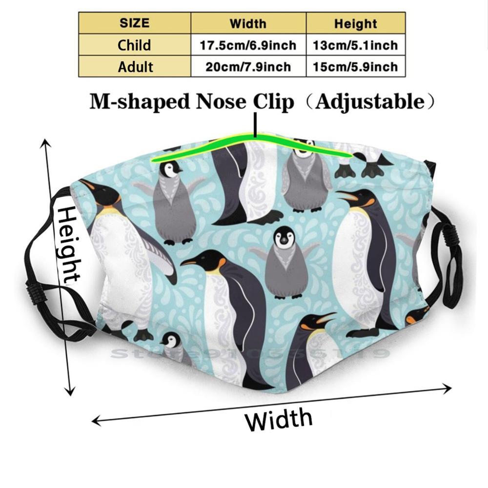 Изображение товара: Императорские пингвины и их детеныши. Многоразовая маска для рта с милым принтом Pm2.5 DIY, милые животные, птицы, Антарктика