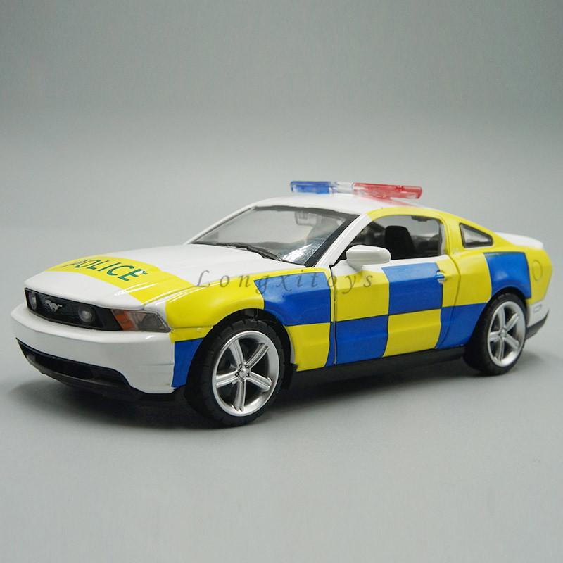 Изображение товара: 1:32 литая Игрушечная модель автомобиля Mustang GT, полицейский патрульный вагон, автомобиль со звуком светильник