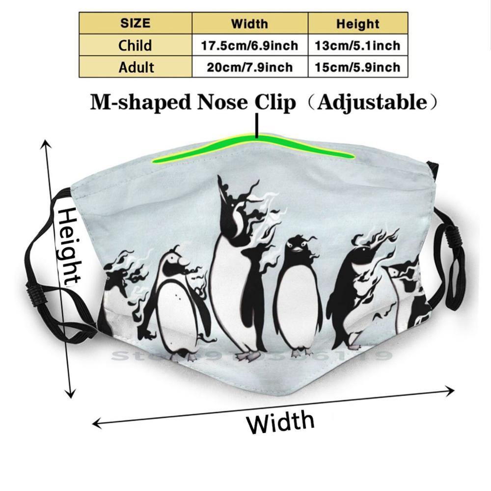 Изображение товара: Ветряные чернила многоразовые Pm2.5 фильтр Сделай Сам маска для рта дети абстрактные птицы Пингвины Птицы Животные акварельные