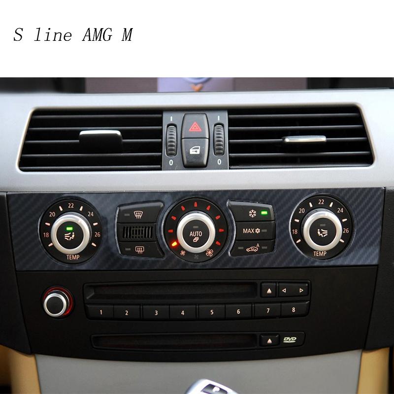 Изображение товара: Автомобильная центральная консоль кондиционер CD панель декоративные наклейки из углеродного волокна Стайлинг для BMW 5 серии E60 аксессуары для интерьера