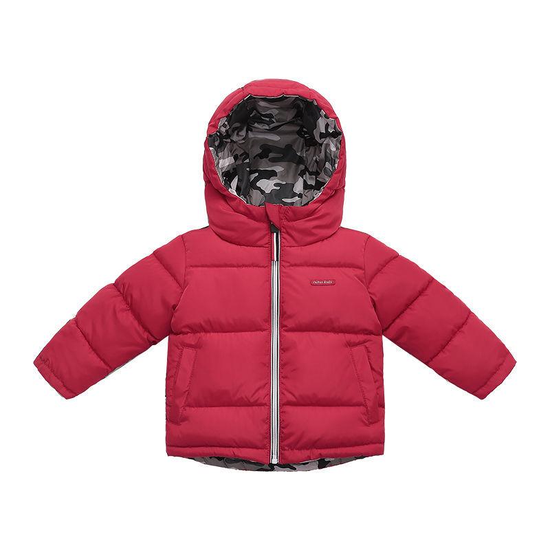 Изображение товара: Детский пуховик, одежда с хлопковой подкладкой, камуфляжный зимний теплый плотный пуховик для мальчиков, пальто на молнии с капюшоном, одежда