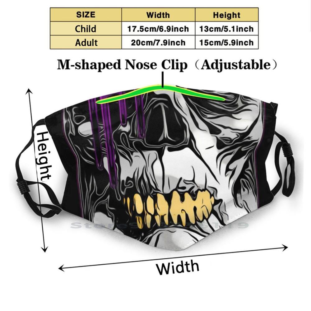 Изображение товара: Bad Dice рот печати многоразовые Pm2.5 фильтр DIY маска для рта дети плохие кости логотип Рот Зубы оригинальная улыбка