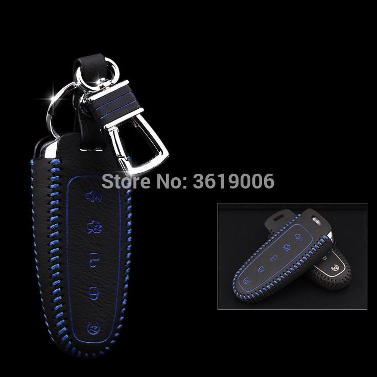 Изображение товара: Высококачественный кожаный чехол для ключа дистанционного управления LUCKEASY, чехол-держатель для Ford Edge Explorer Lincoln MKX MKT
