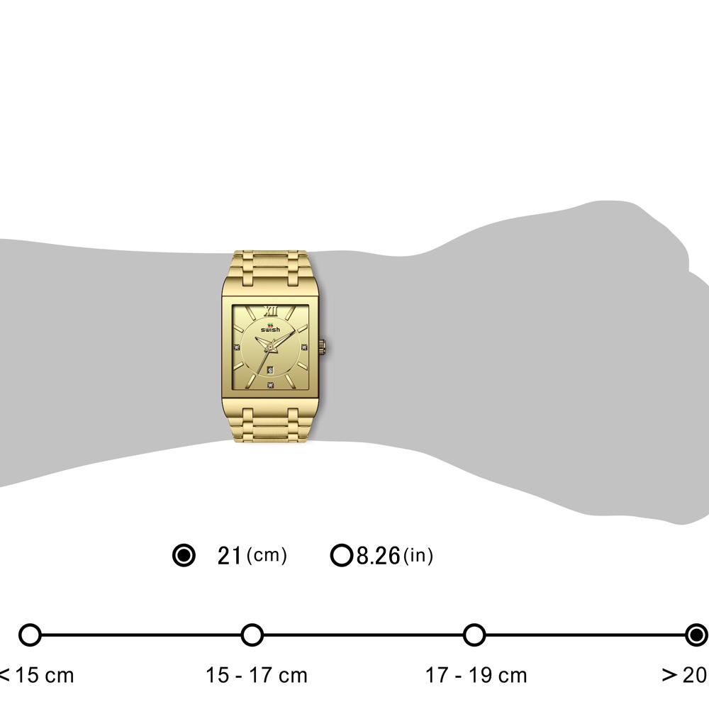 Изображение товара: Часы наручные мужские кварцевые с квадратным циферблатом, брендовые Роскошные модные стальные, золотистые