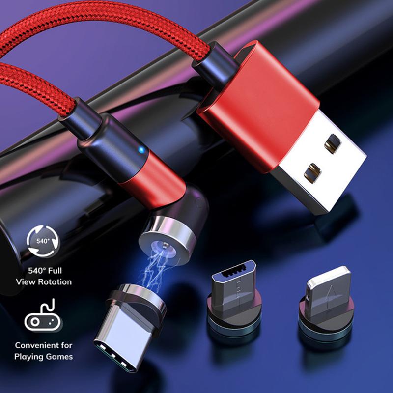 Изображение товара: Магнитный зарядный кабель Micro USB/C, с поворотом на 540 градусов, для iPhone 8, 11 Pro, XS Max, Samsung, Xiaomi