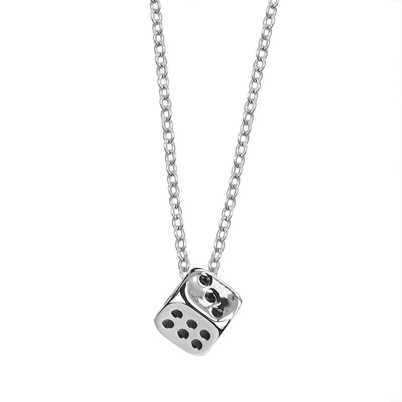 Изображение товара: Ожерелье мужские кулоны на удачу кубики из нержавеющей стали хип-хоп Ожерелья Цепочка на шею кулон модное золотое ожерелье ювелирные изделия 2020