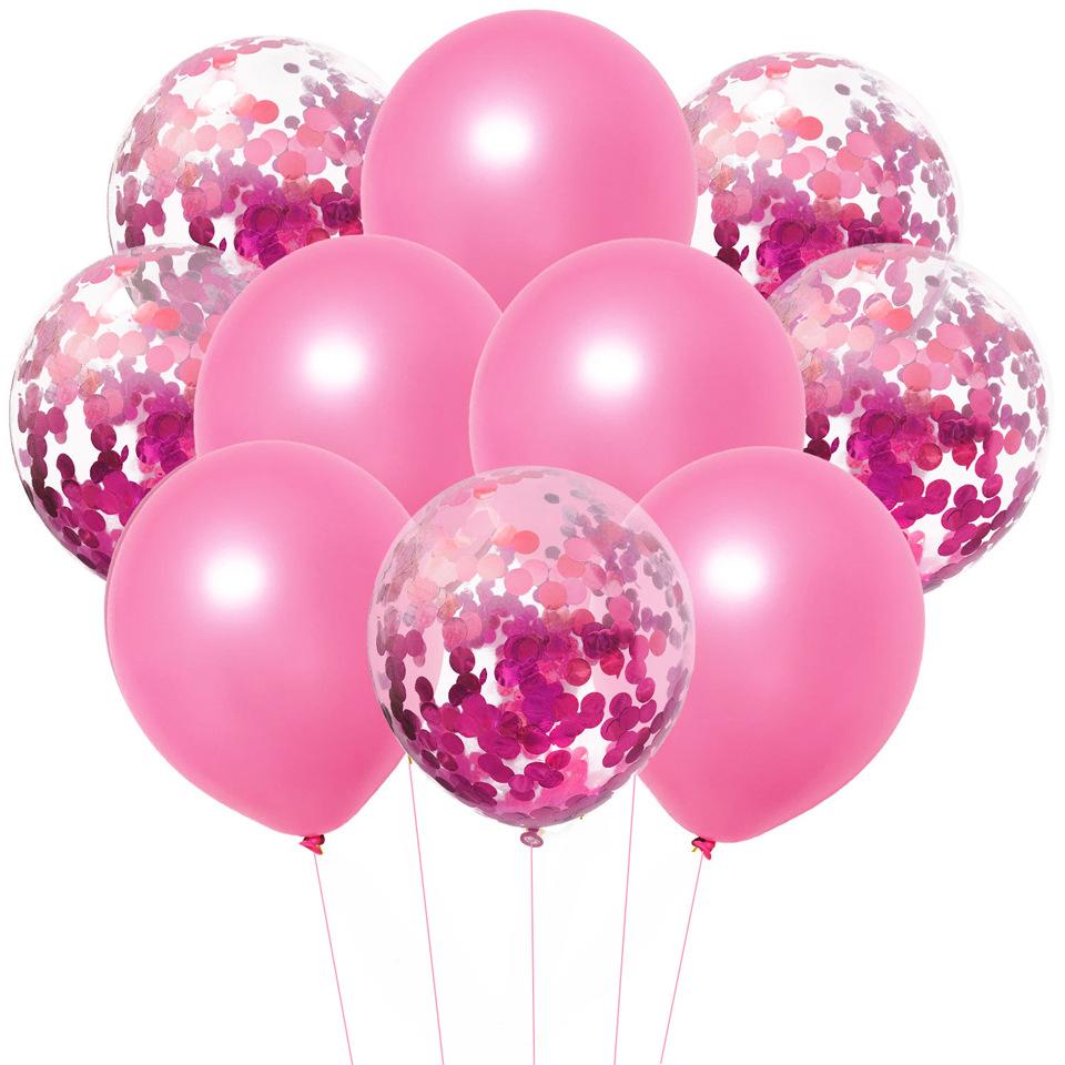 Изображение товара: 12-дюймовые цветные латексные воздушные шары, воздушные шары с конфетти, надувные шары для детей, взрослых, украшения на день рождения, свадьбу