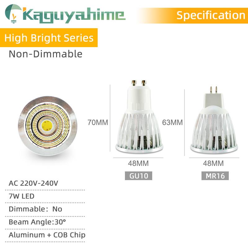 Изображение товара: Точечный светильник Kaguyahime, 10 шт., светодиодная лампа GU10 MR16 E27, светодиодная лампа 3 Вт, 5 Вт, 6 Вт, 7 Вт, 220 В, алюминиевый светодиодный прожектор, энергосберегающее домашнее освещение